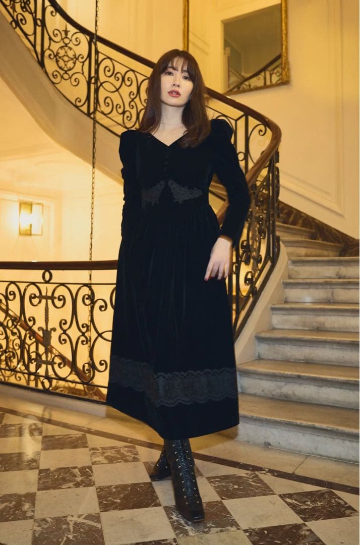 【新品未使用】♡ Velour Long Dress ホリデーワンピ♡