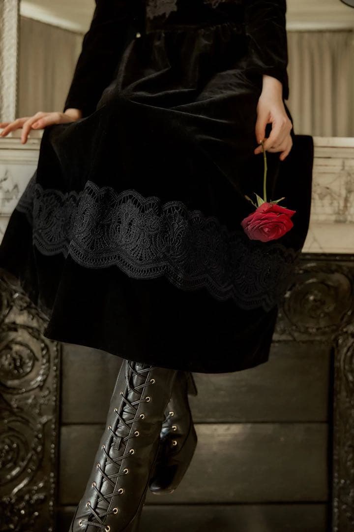 【新品未使用】♡ Velour Long Dress ホリデーワンピ♡