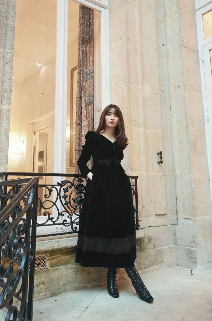【新品未使用】♡ Velour Long Dress ホリデーワンピ♡