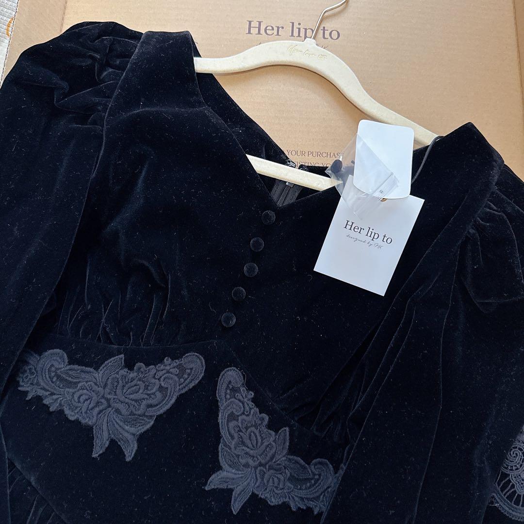 【新品未使用】♡ Velour Long Dress ホリデーワンピ♡