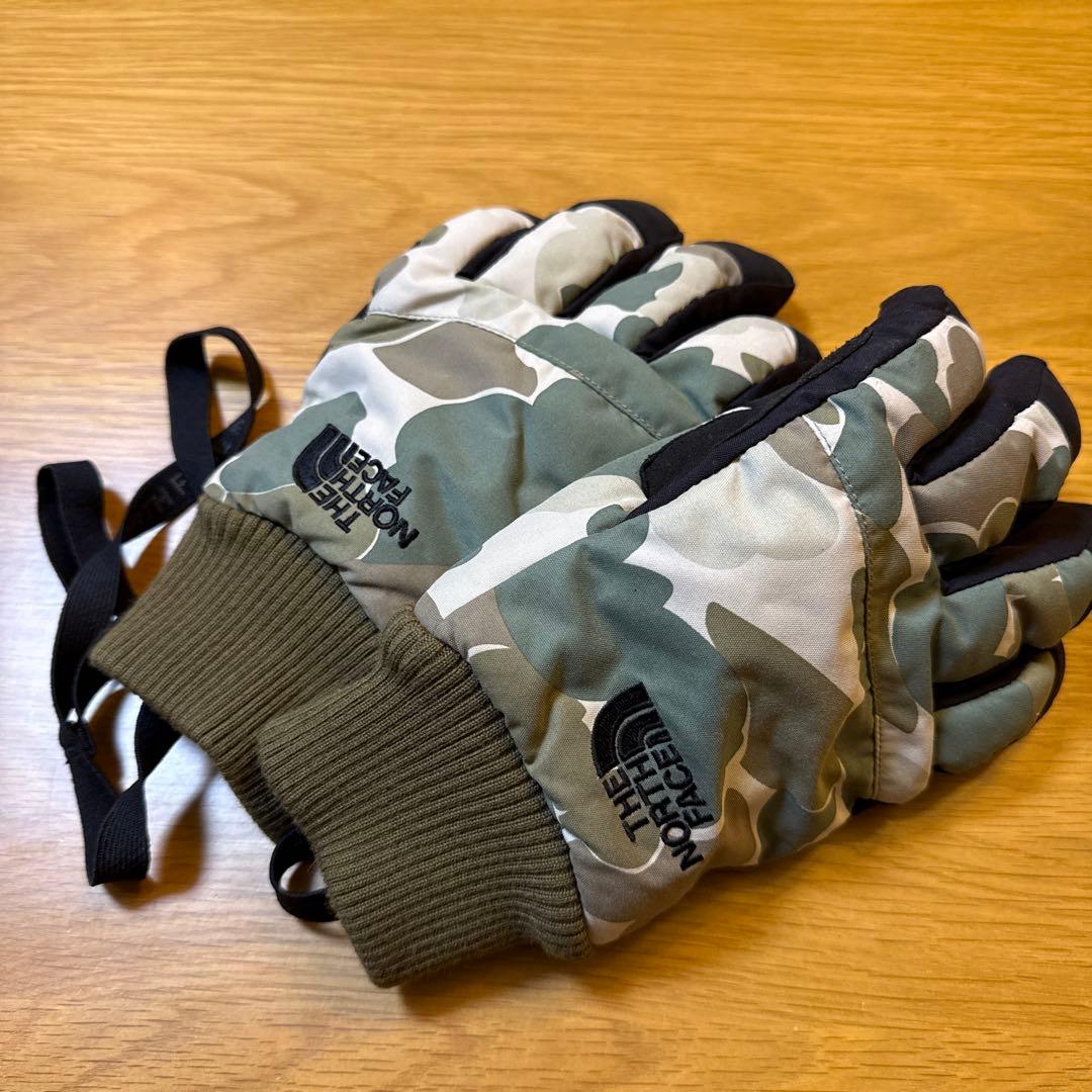 THE NORTH FACE 迷彩 グローブ 黒革手袋　メンズ　Lサイズ