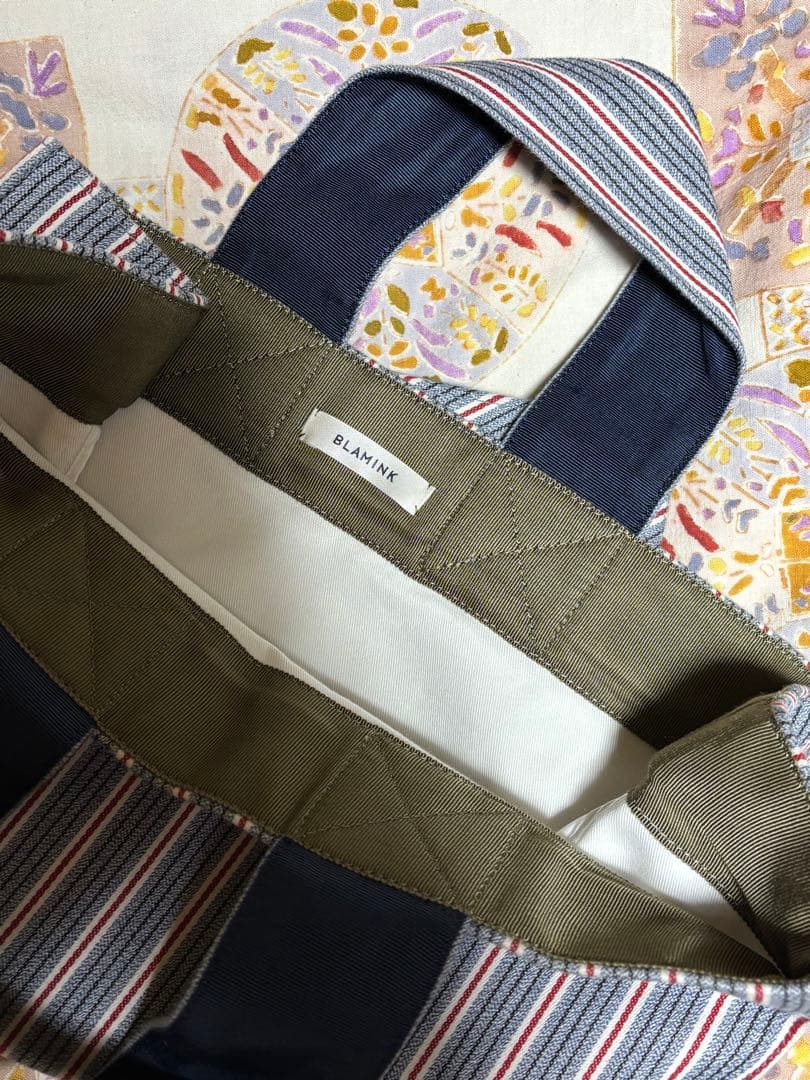 BLAM INK ストライプトートバッグ