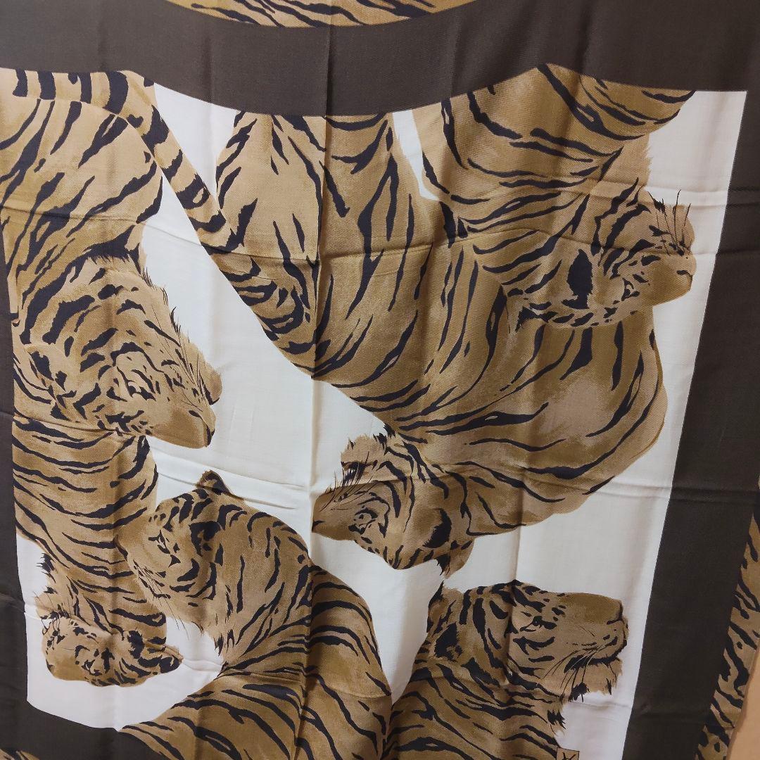 OLD イヴサンローラン ストール 大判 レオパード 虎 トラ タイガー ウール