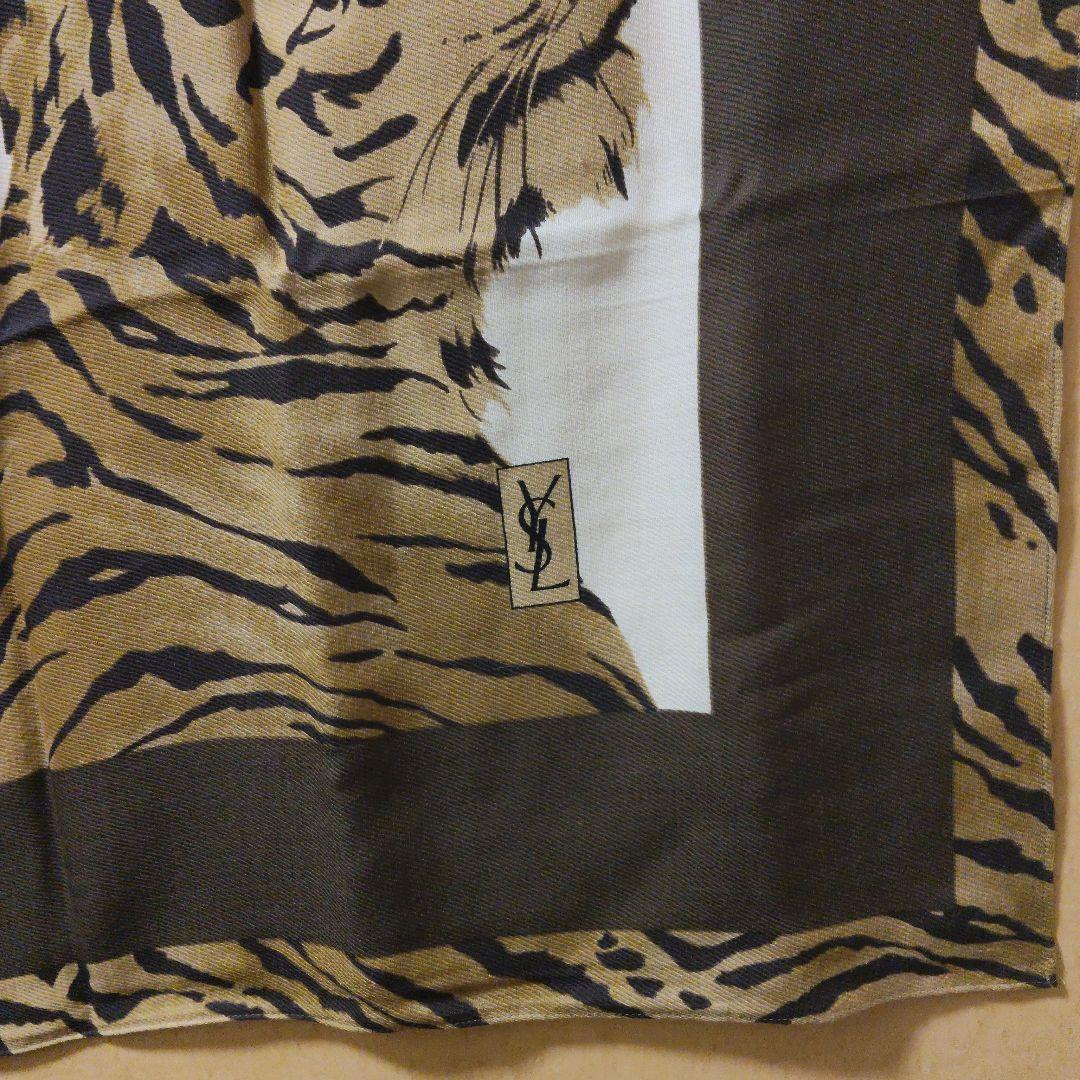 OLD イヴサンローラン ストール 大判 レオパード 虎 トラ タイガー ウール
