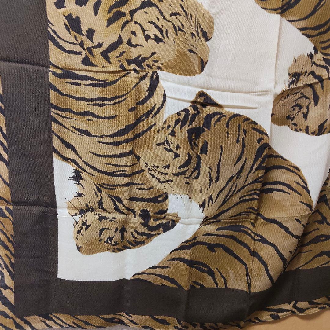 OLD イヴサンローラン ストール 大判 レオパード 虎 トラ タイガー ウール