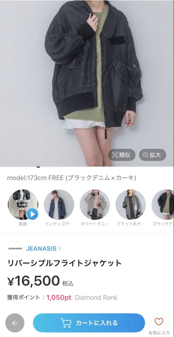 JEANASIS リバーシブルフライトジャケット