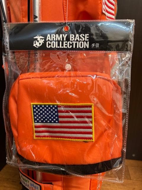 アーミーベース U.S. NAVY スタンドキャディバッグ オレンジ 新品