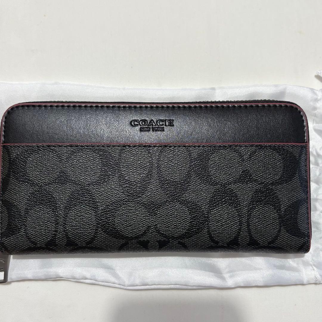 未使用品★COACH コーチ 長財布 F25517 ブラック シグネチャー