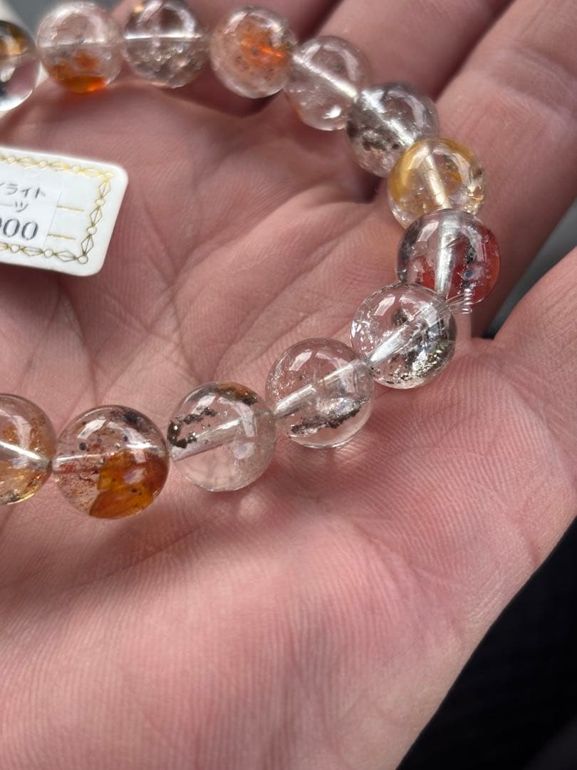 6*3様 ピンクパイライトインクォーツ　10ミリ　内径16センチ　透明感抜群