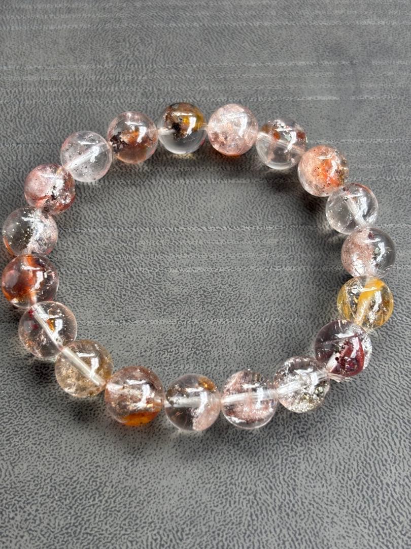 6*3様 ピンクパイライトインクォーツ　10ミリ　内径16センチ　透明感抜群