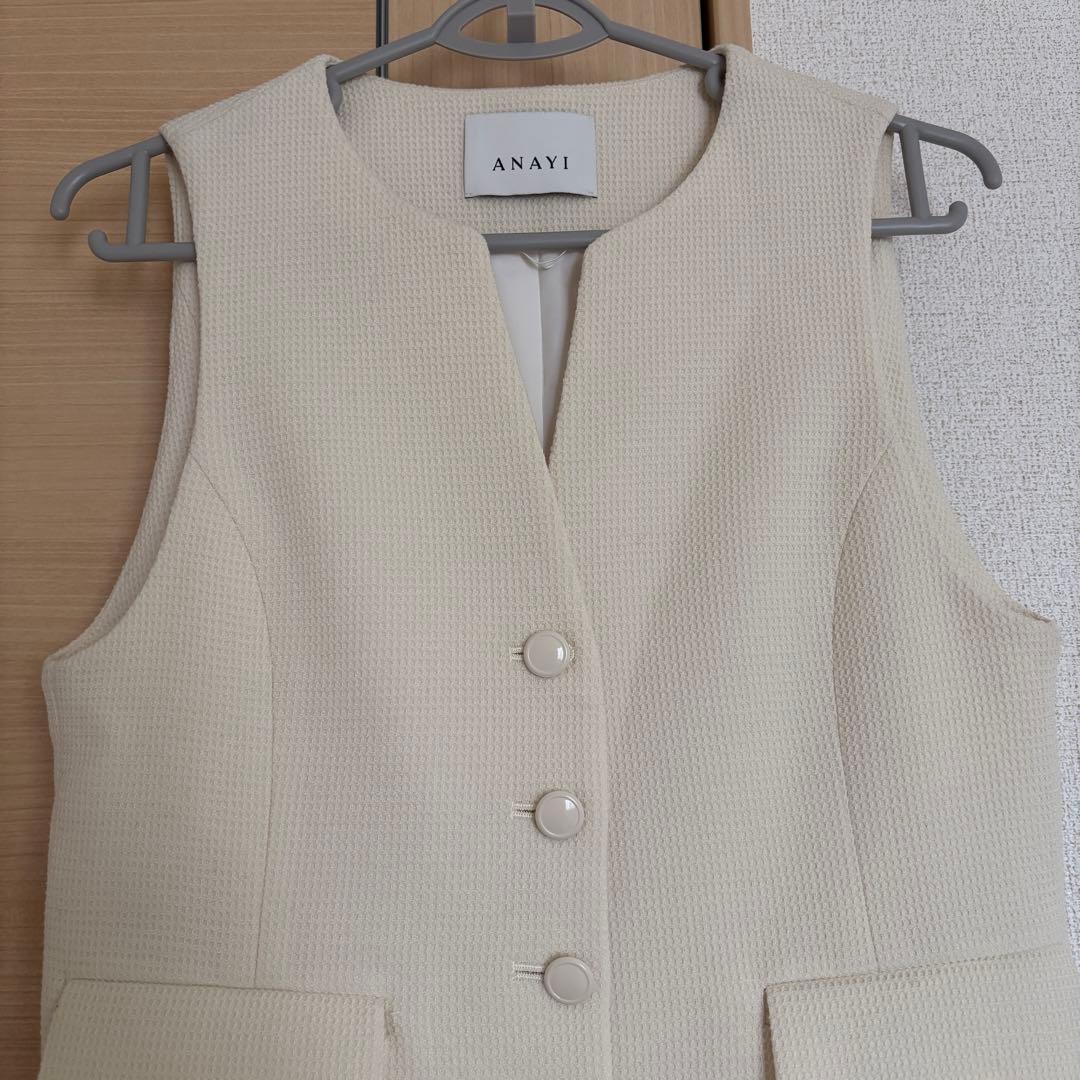 美品⭐︎ANAYI アナイ ワッフルツイードペプラムジレ 36 ¥52800円