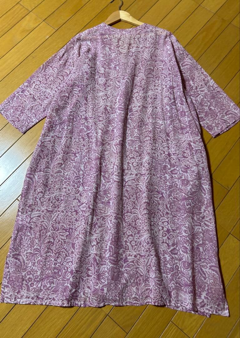 Plantation コットン リネン ボタニカル柄ワンピース