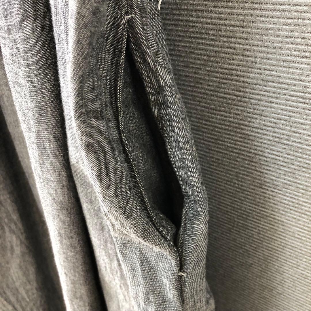 美品 PINK HOUSE ロゴ刺繍ダンガリーワンピース F グレー