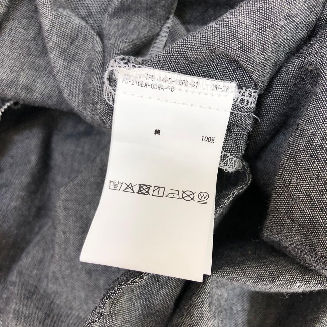 美品 PINK HOUSE ロゴ刺繍ダンガリーワンピース F グレー