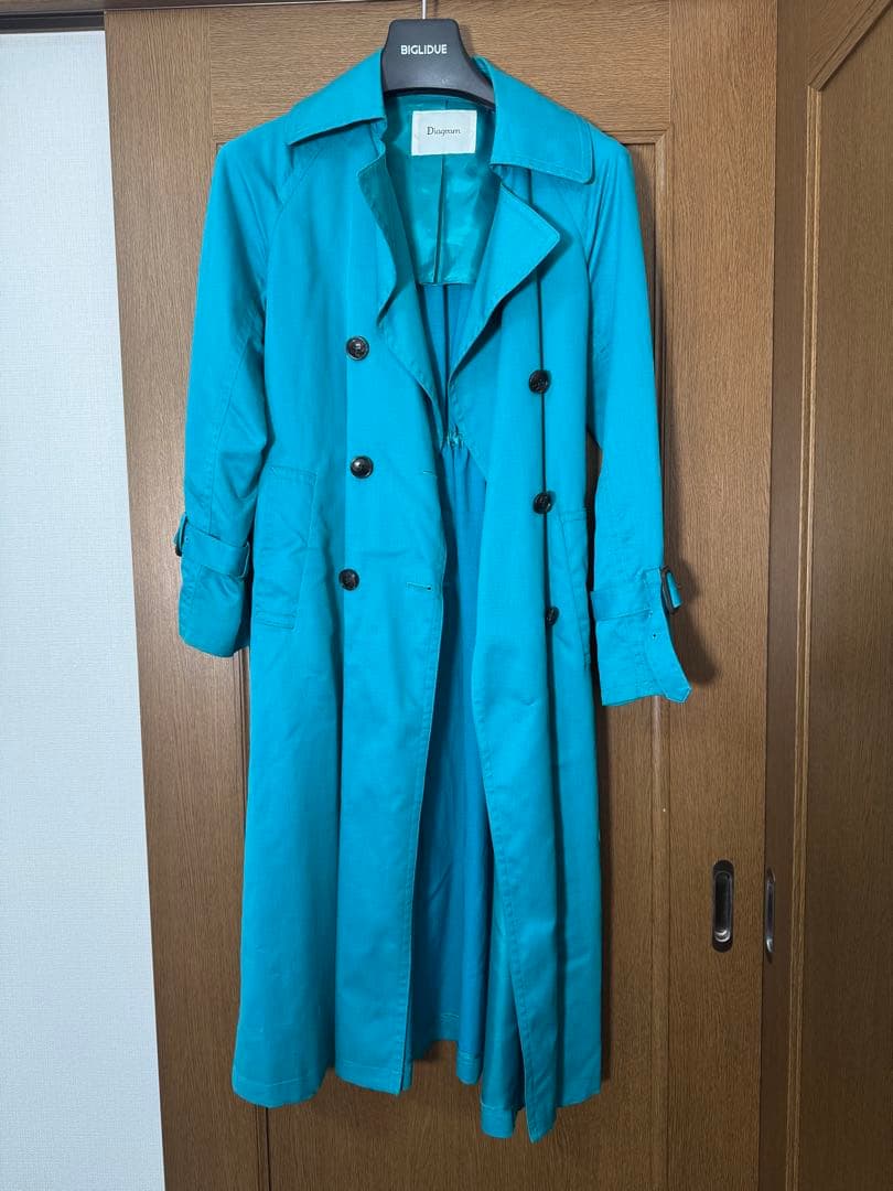 【Diagram/ダイアグラム】 ターコイズ トレンチコート 36サイズ