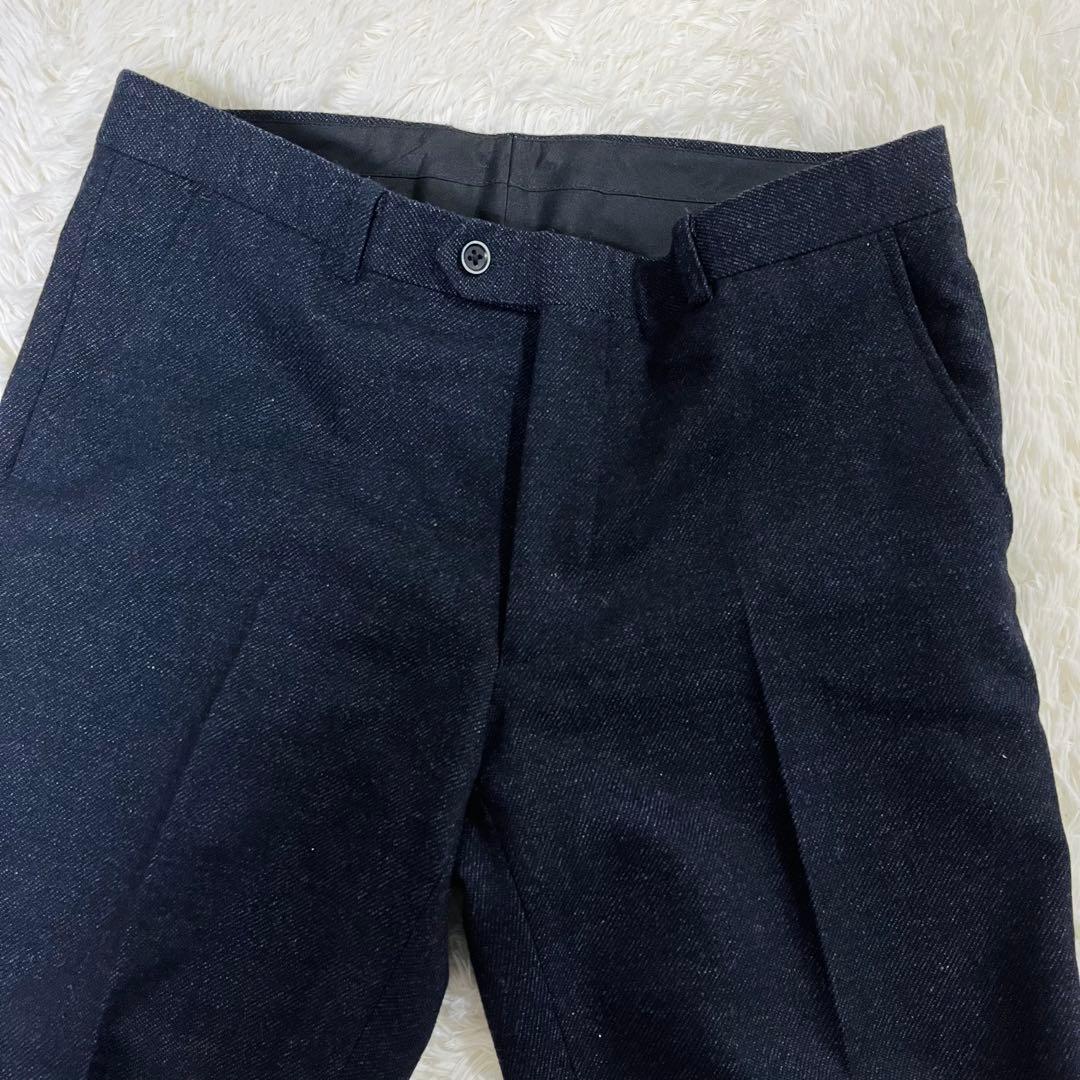 美品 オックスフォードクラシック 3ピース スーツ 紺 ウール混 96A7 XL