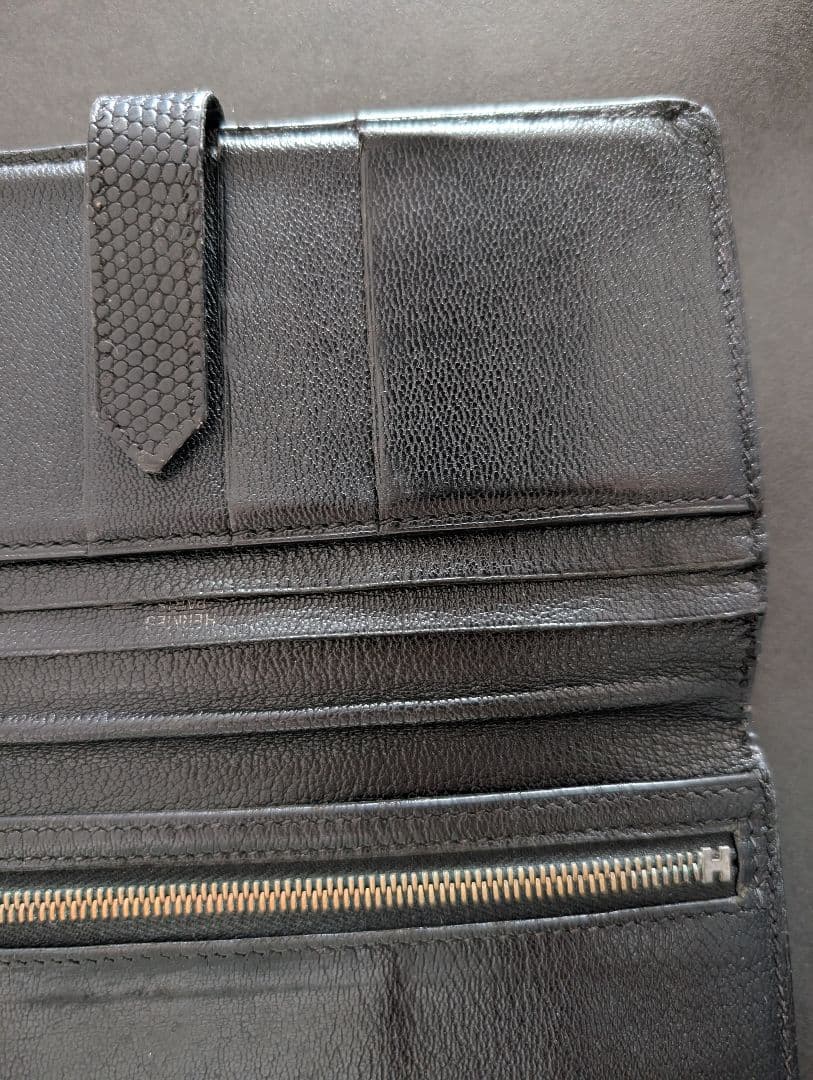 HERMES エルメス 長財布 ベアン リザード