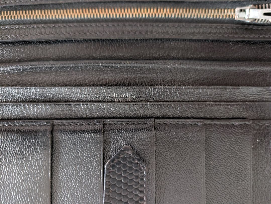 HERMES エルメス 長財布 ベアン リザード