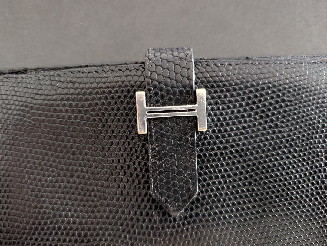 HERMES エルメス 長財布 ベアン リザード