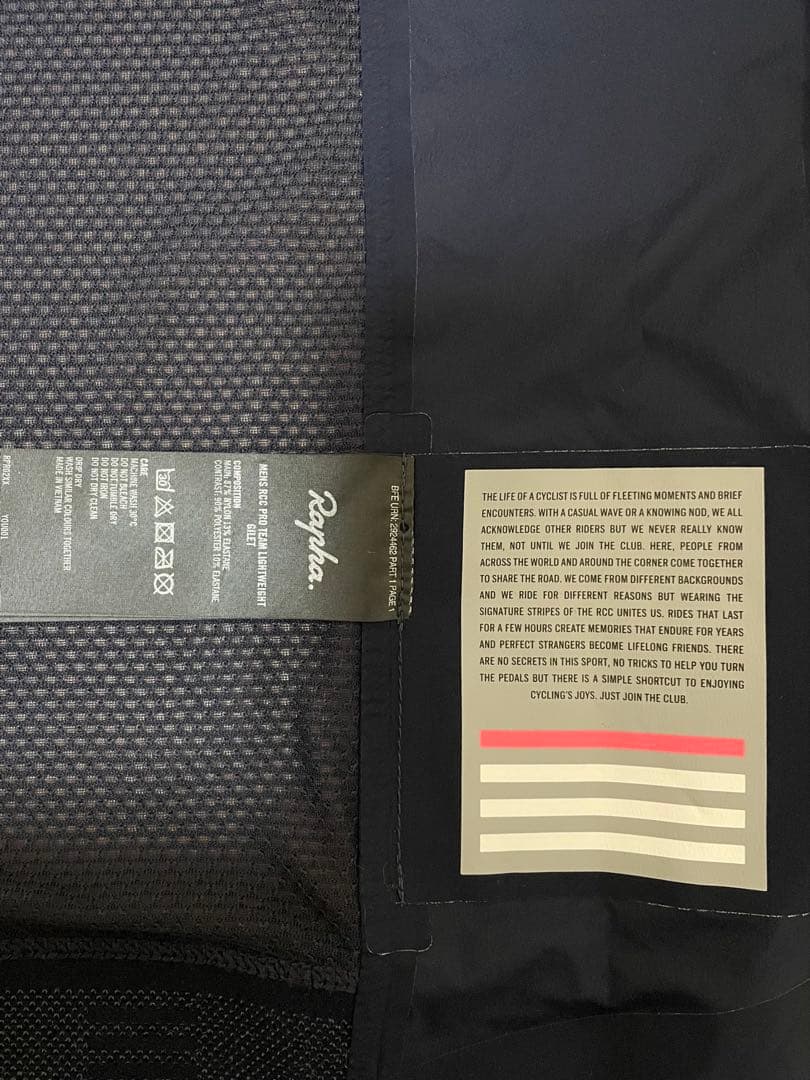 Rapha RCC プロチーム ライトウェイト ジレ Sサイズ ダークネイビー