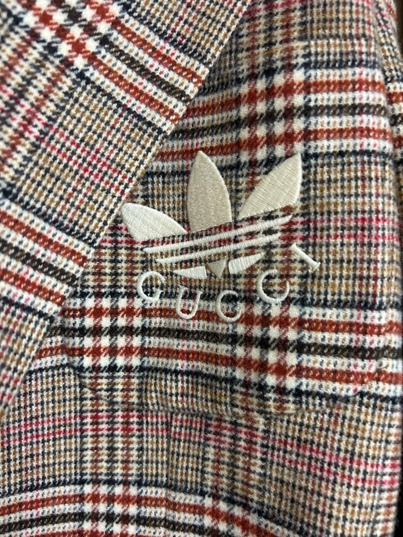 ゴールド GUCCI adidas テーラードジャケット タグ付未使用品
