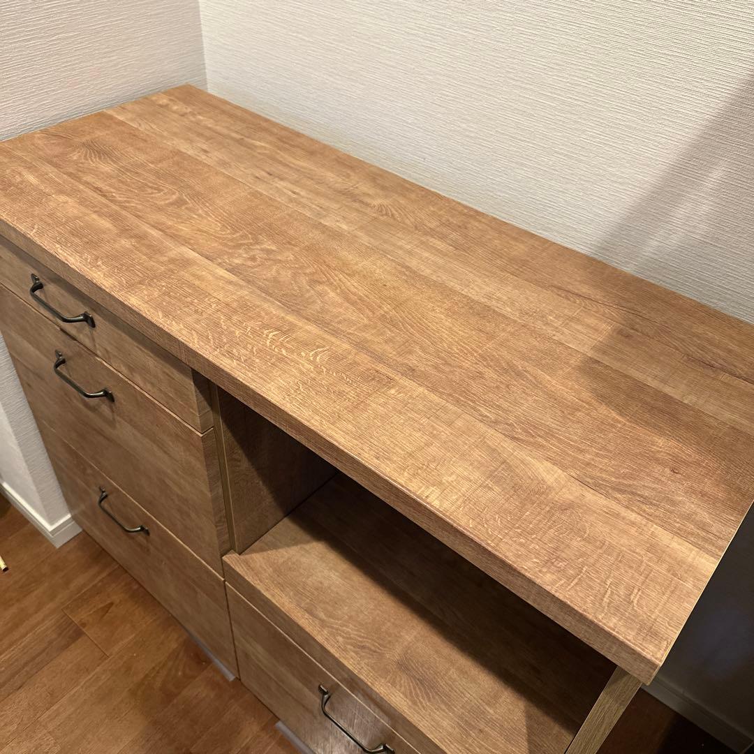 大川家具　LOWYA 食器棚 キッチンカウンター 国産　101cm 完成品