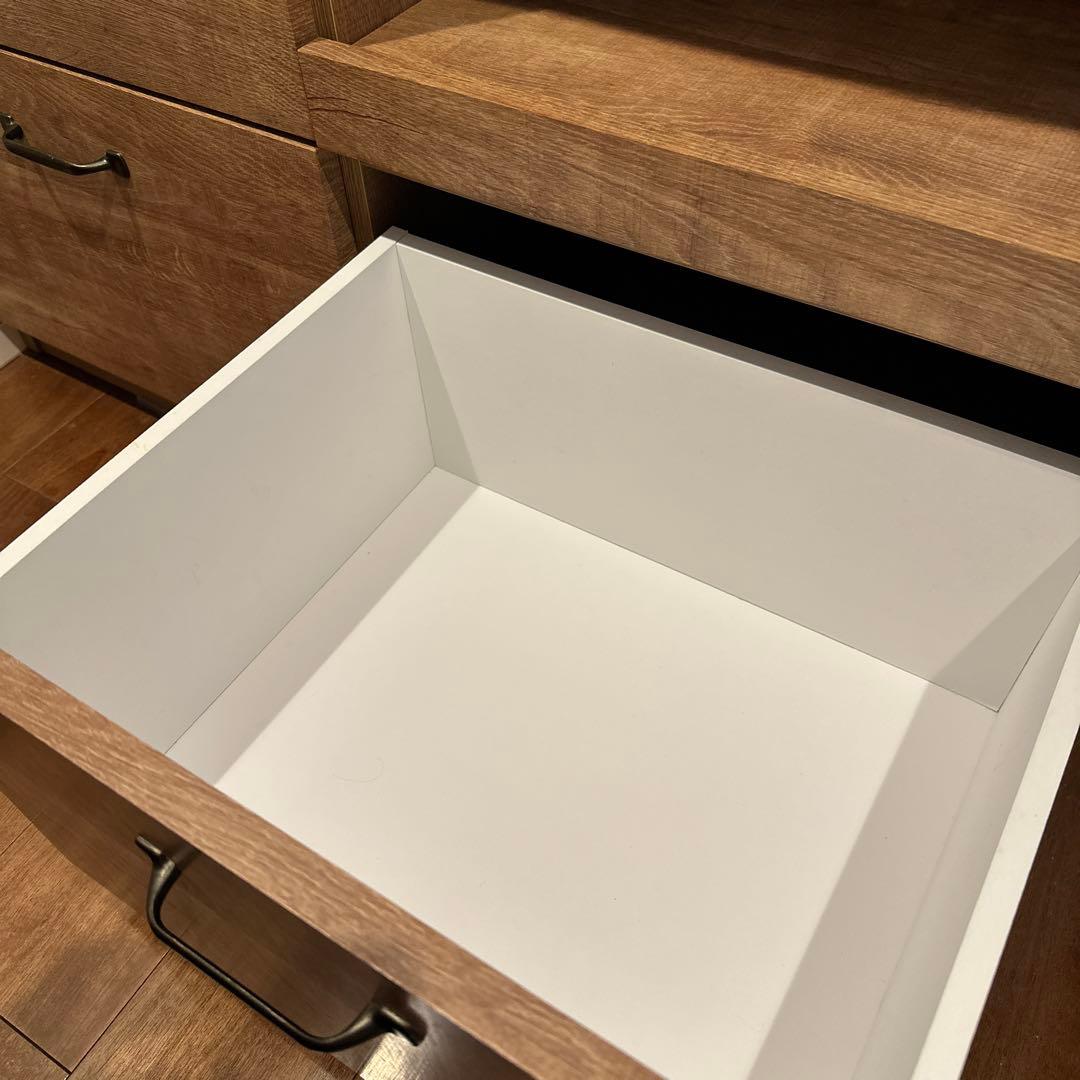 大川家具　LOWYA 食器棚 キッチンカウンター 国産　101cm 完成品