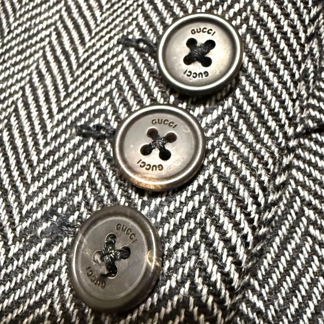 GUCCI グッチ シングル テーラードジャケット ヘリンボーン イタリア製 L