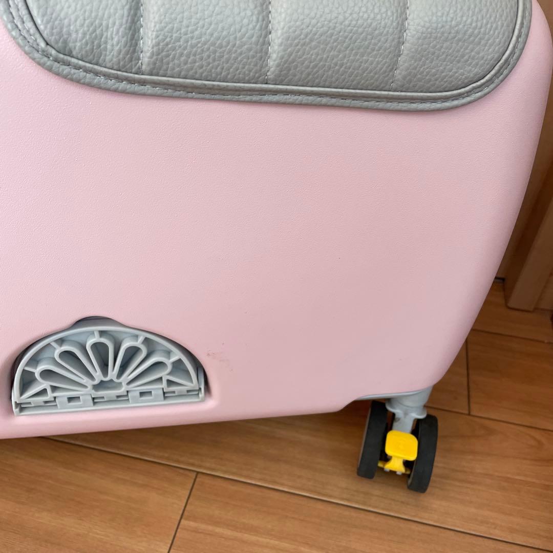 子供が乗れる キャリーケース キッズトラベル mini くすみピンク