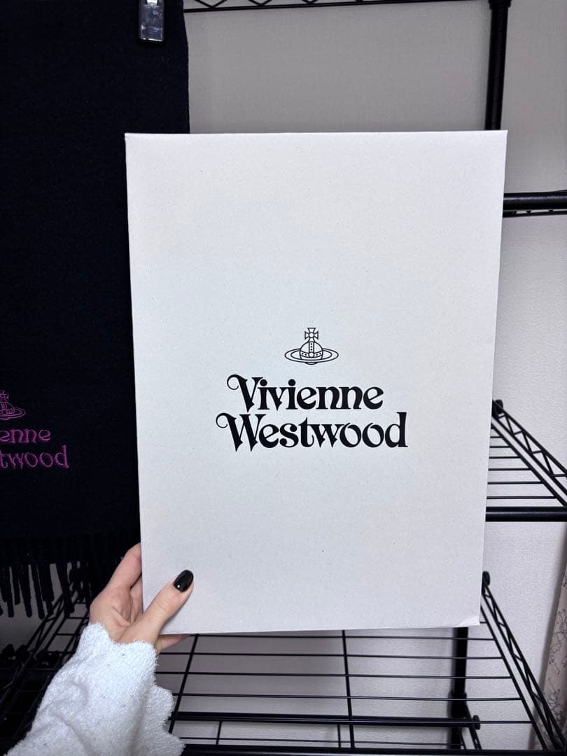 Vivienne Westwood 黒 紫マフラー フリンジ付き　新品未使用