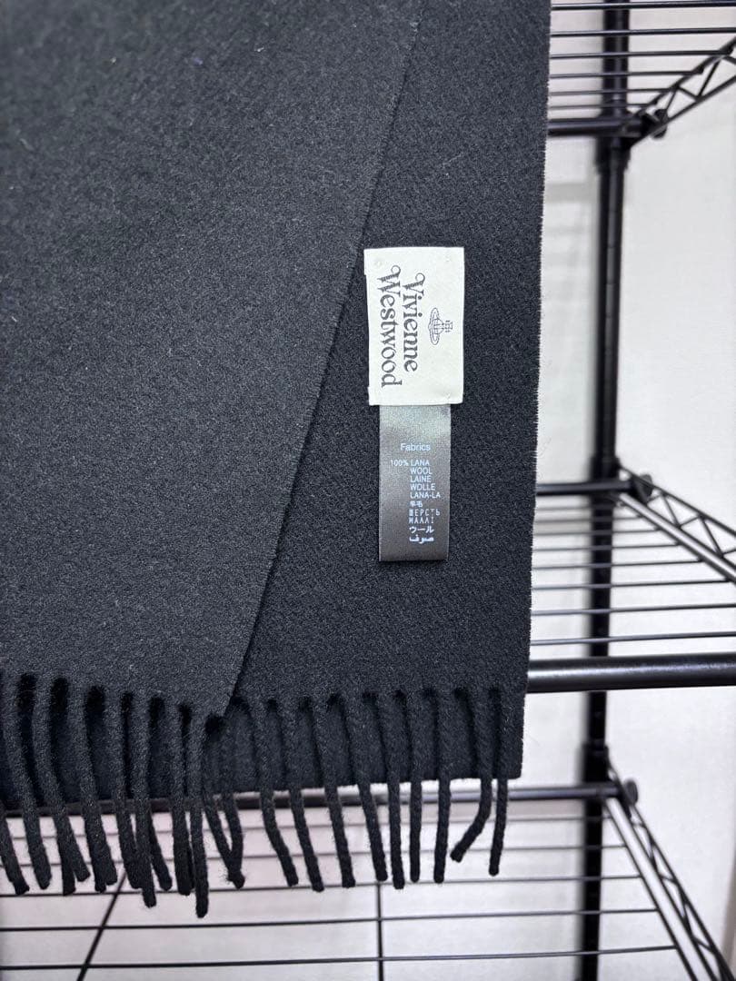 Vivienne Westwood 黒 紫マフラー フリンジ付き　新品未使用
