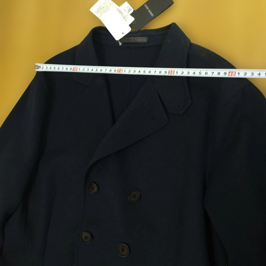 Giorgio Armani ネイビー ダブルブレストカシミヤコート　Мサイズ