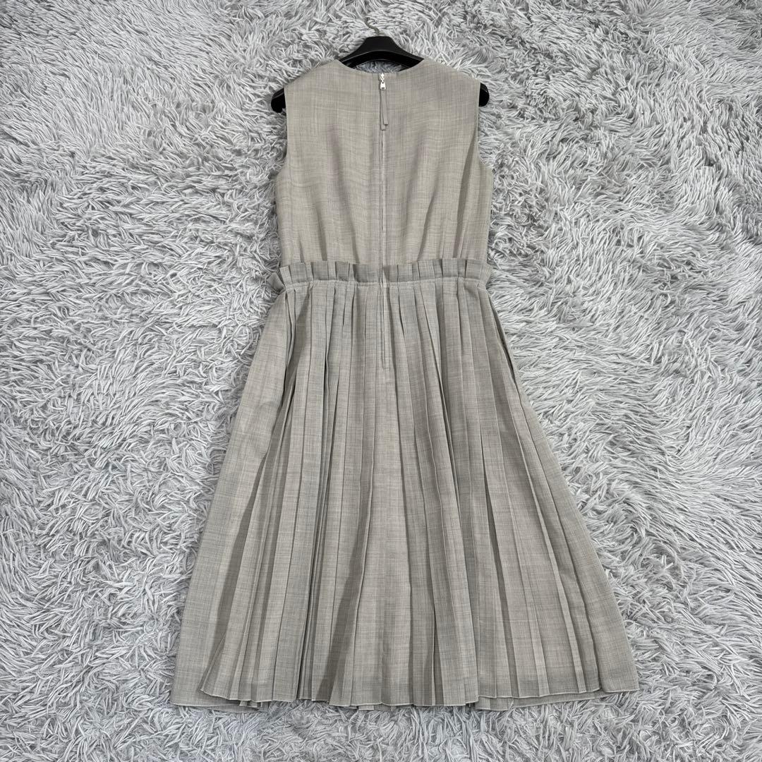 美品✨フォクシー デイジーリン プリーツワンピースドレス 洗える グレー 38