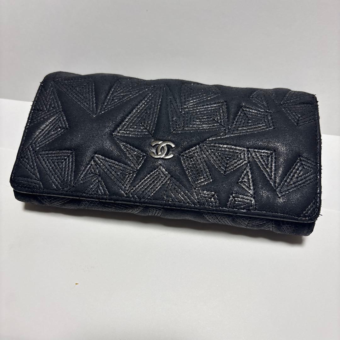 希少レアCHANEL シャネル スターエンボス 長財布 ラムスキン