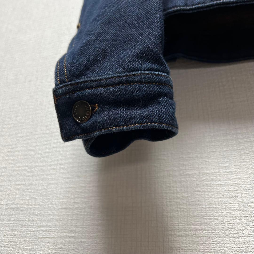 【濃紺／ロゴパッチ】ルイヴィトン デニムジャケット ブルゾン レザー装飾 44