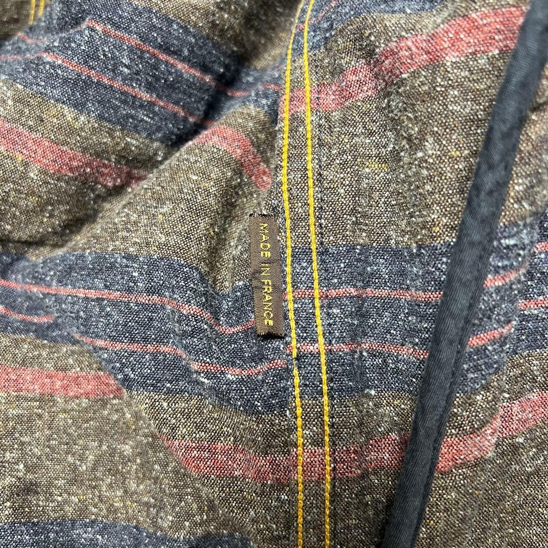 【濃紺／ロゴパッチ】ルイヴィトン デニムジャケット ブルゾン レザー装飾 44