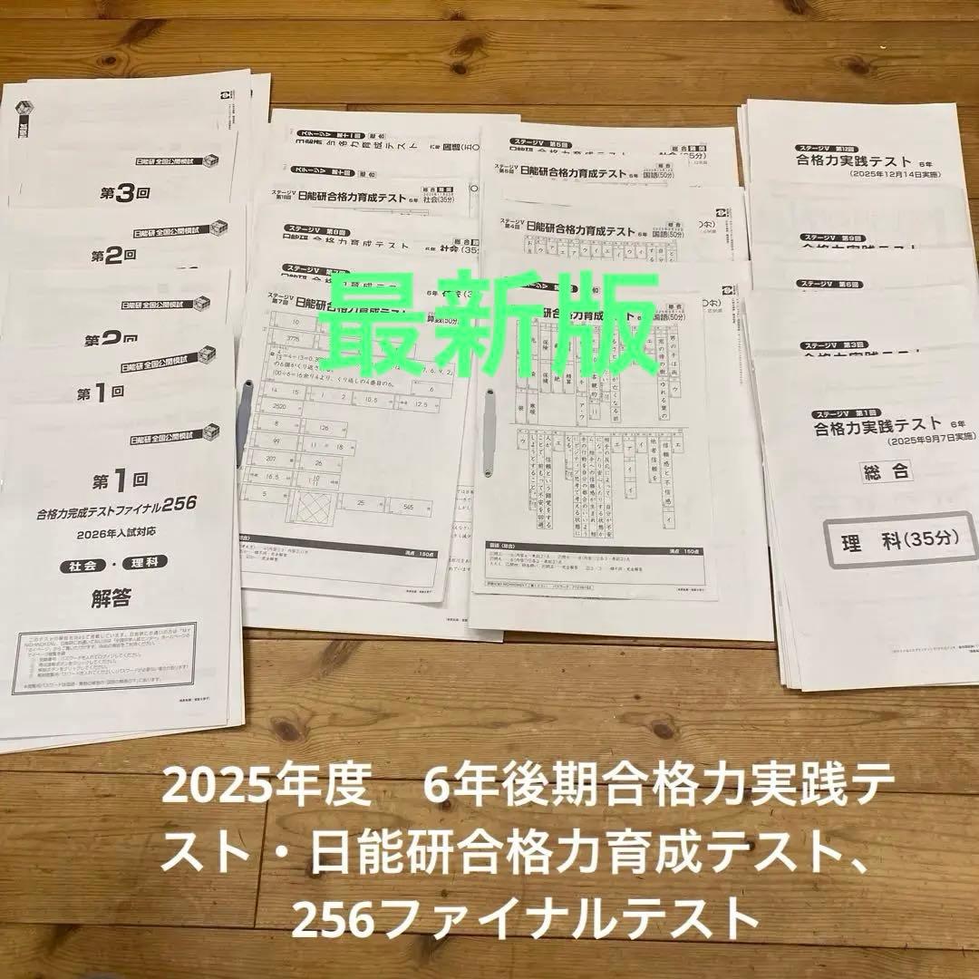 6年後期合格力実践テスト・日能研合格力育成テスト、ファイナルテスト
