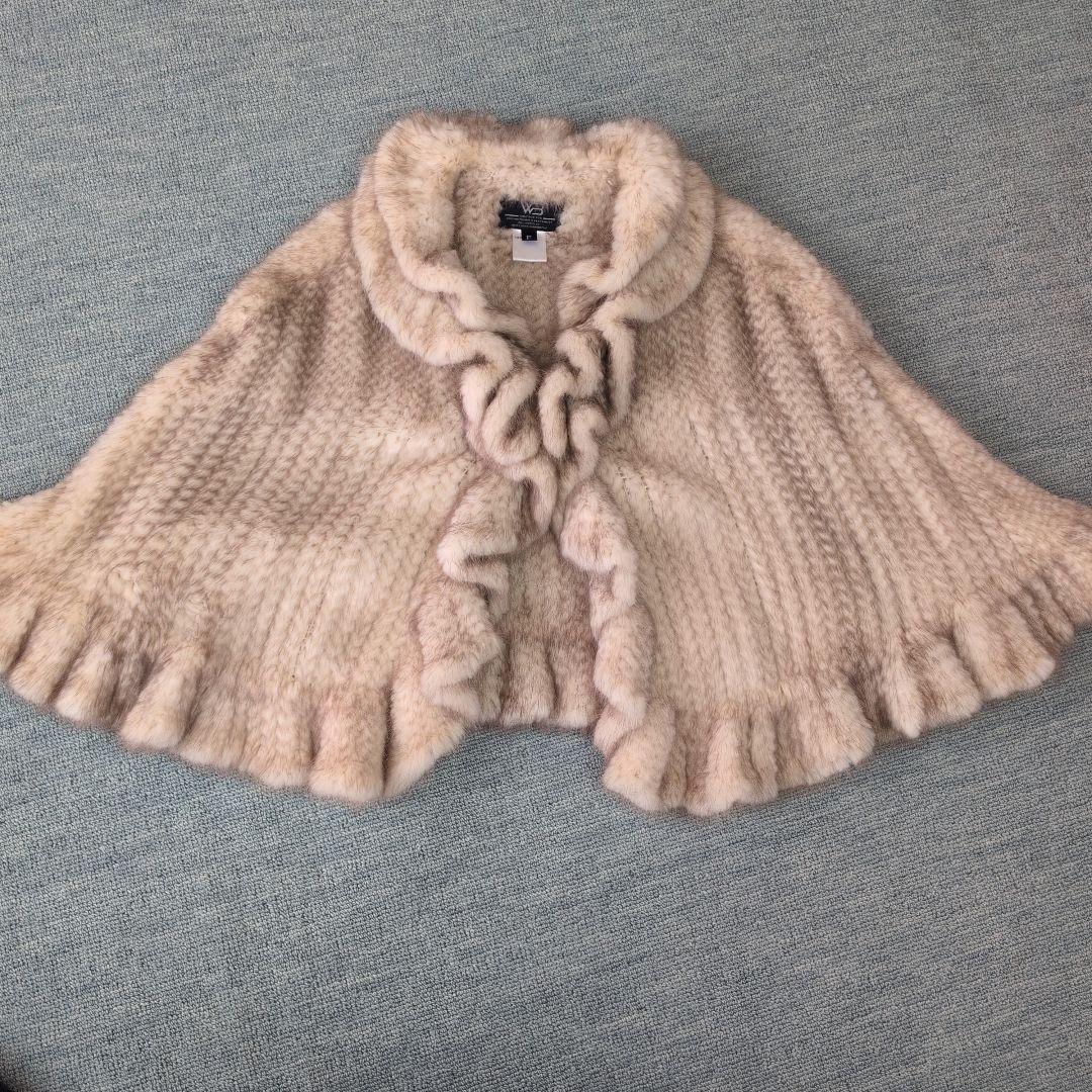 フリル付きミンクケープ　シュシュ