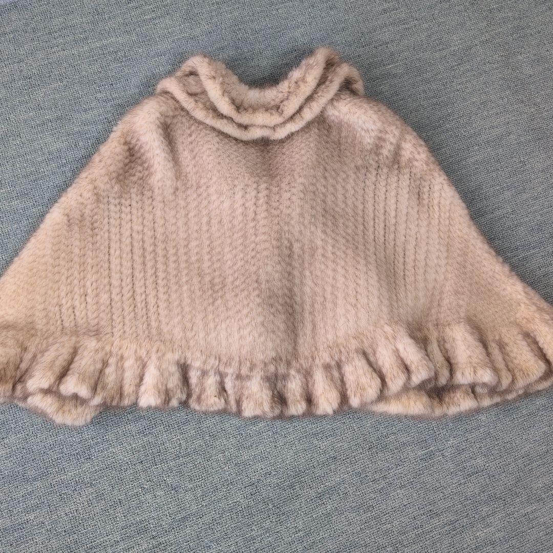 フリル付きミンクケープ　シュシュ