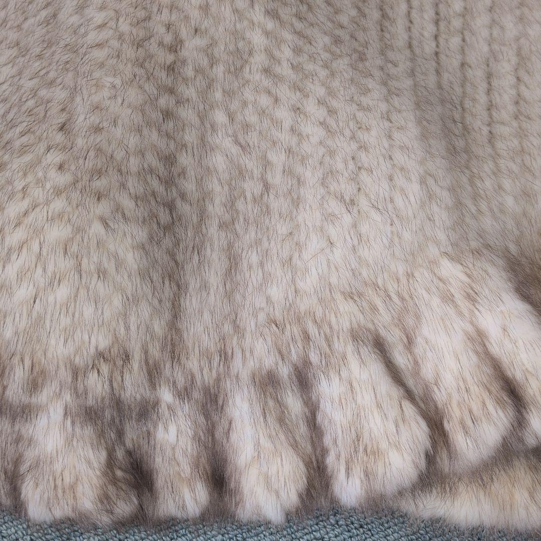 フリル付きミンクケープ　シュシュ