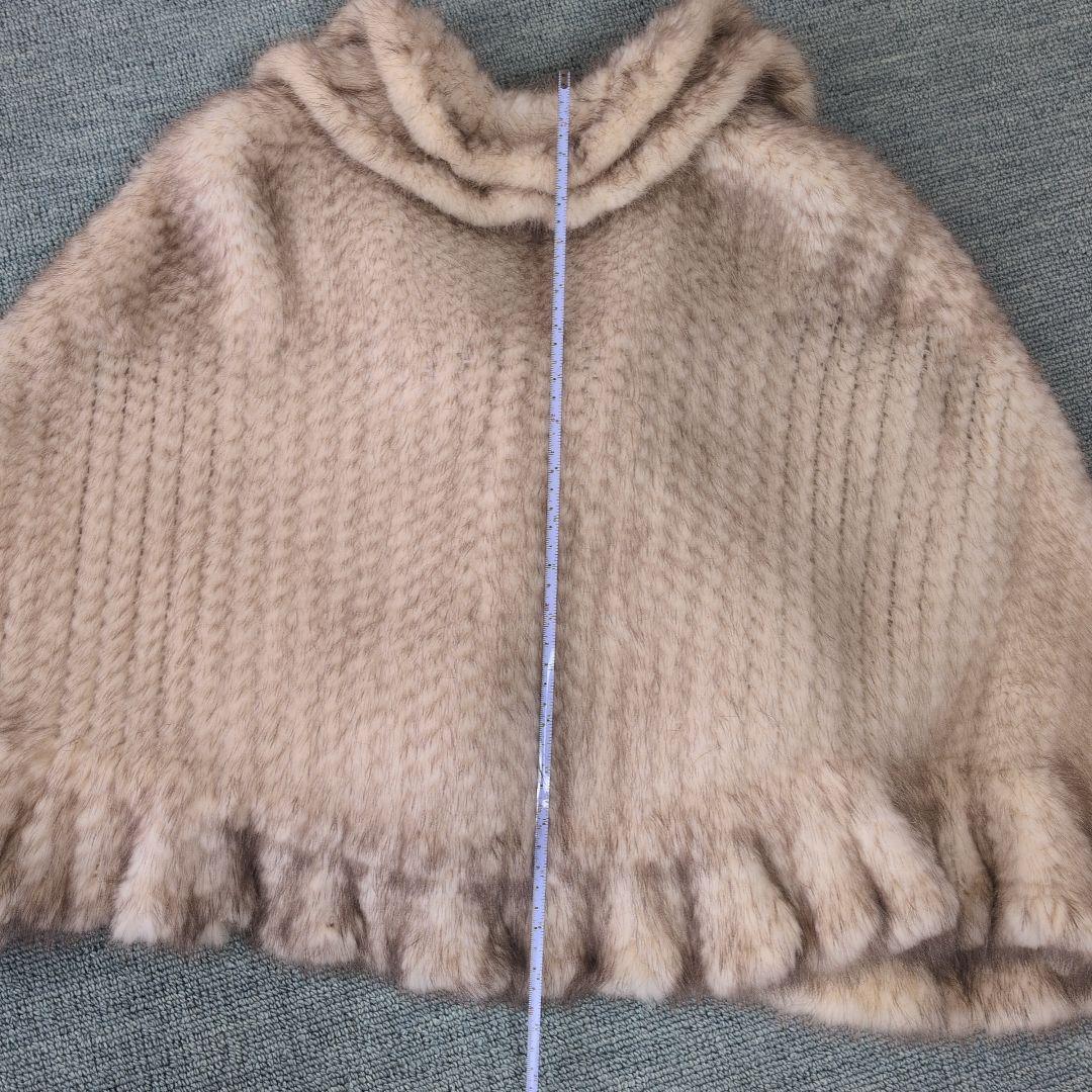 フリル付きミンクケープ　シュシュ