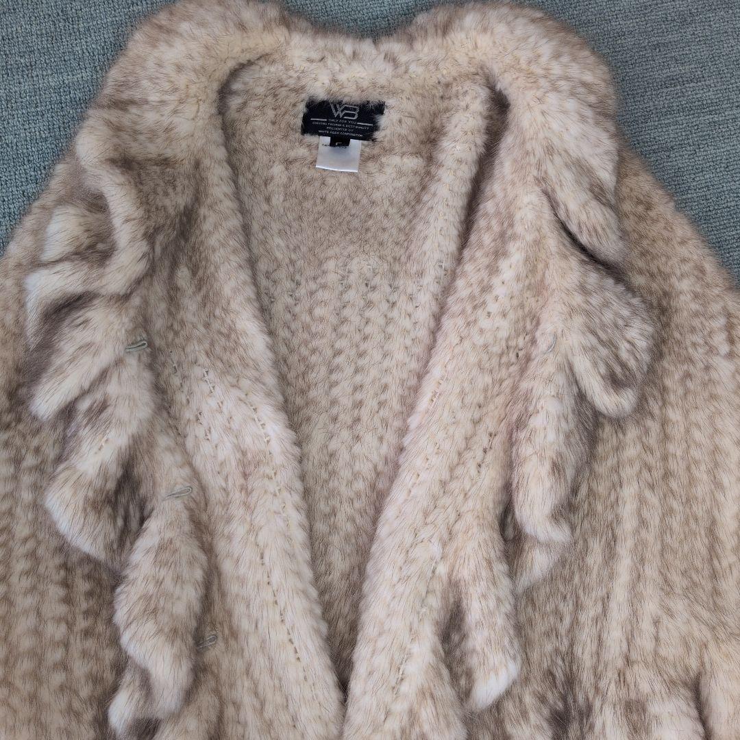 フリル付きミンクケープ　シュシュ