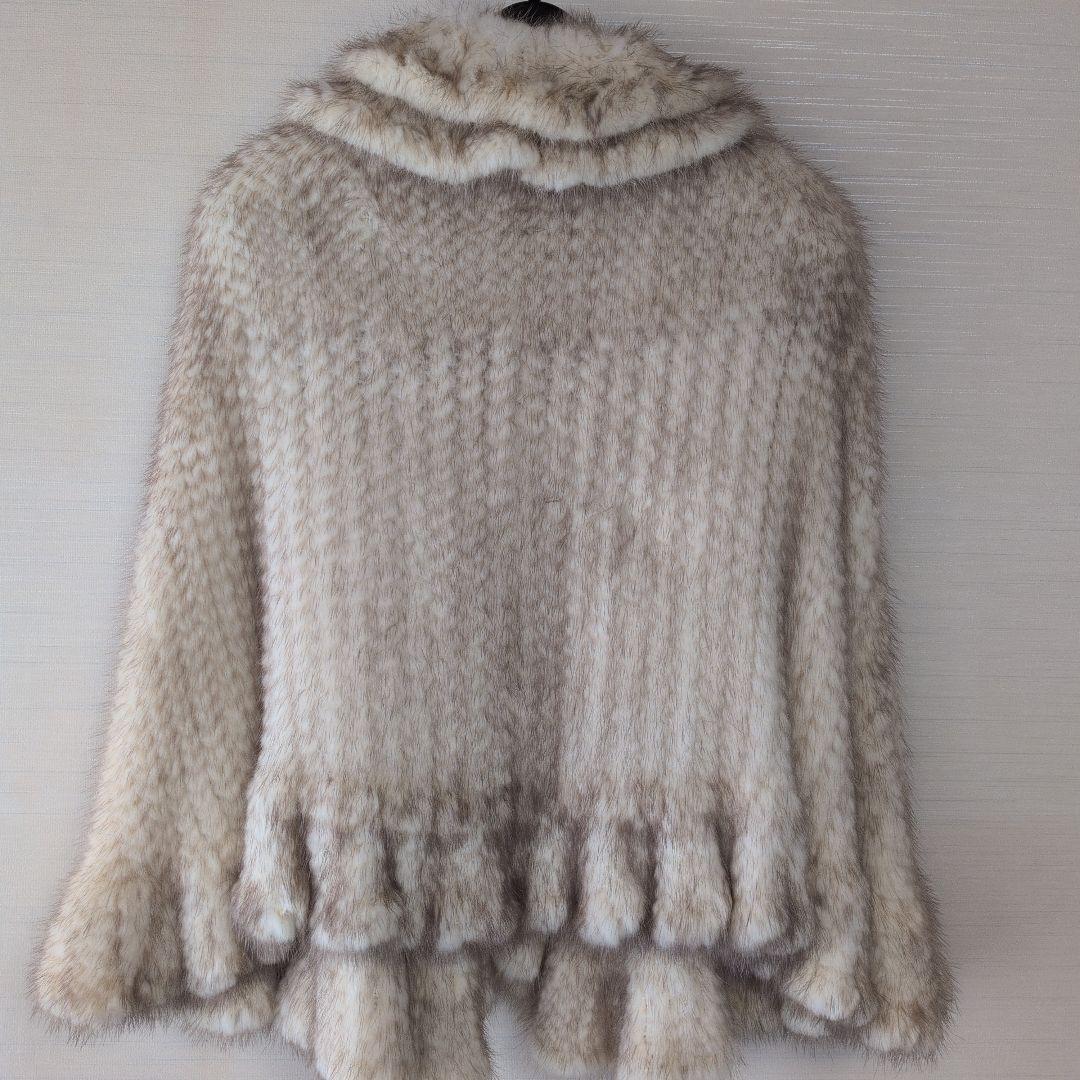 フリル付きミンクケープ　シュシュ