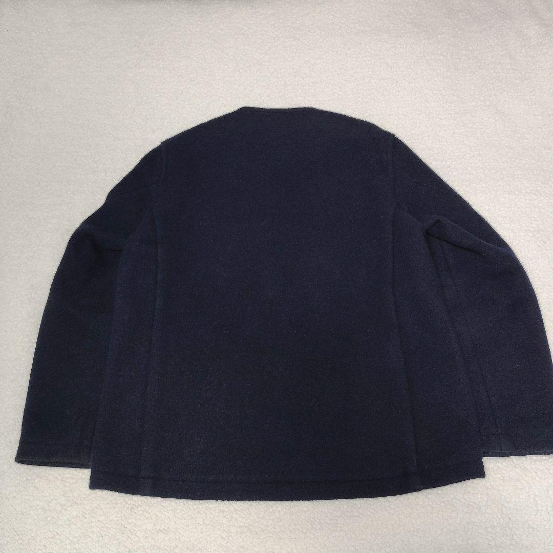 DANTON ダントン ノーカラー コート ウールモッサ 40 ネイビー