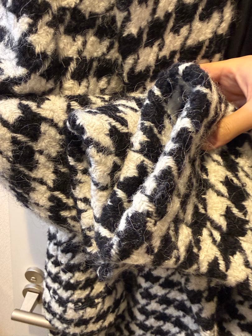 samイタリア製MSGM ハウンドトゥース柄 ロングコート