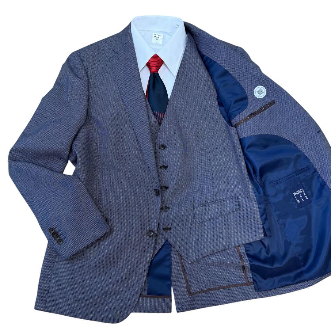 PERSON'S FOR MEN スーツ3ピース　上下　ネイビー　AB7(XL)