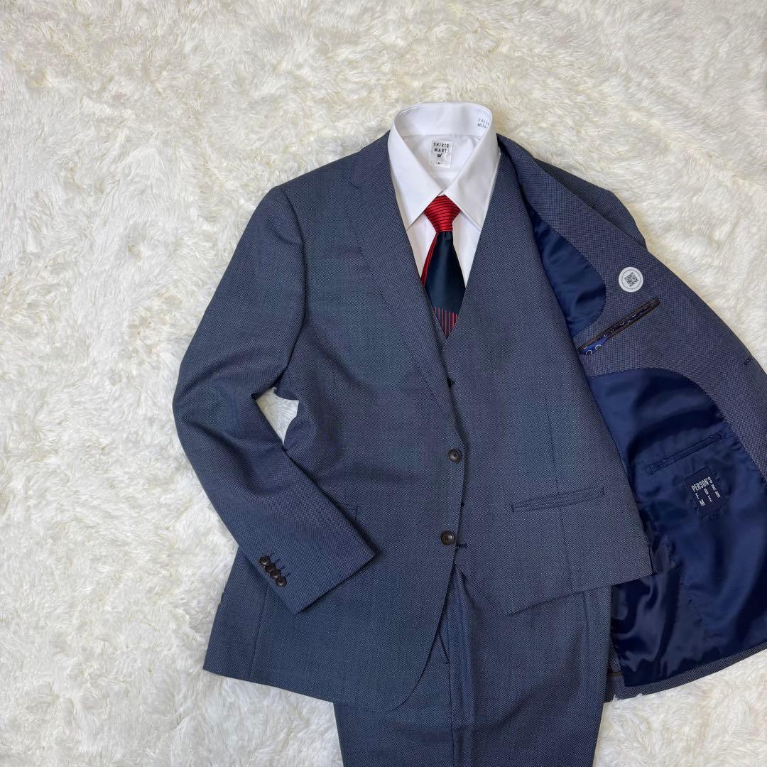 PERSON'S FOR MEN スーツ3ピース　上下　ネイビー　AB7(XL)