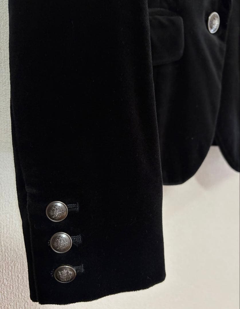la.f ブラック ベルベットテーラードジャケット　Sサイズ