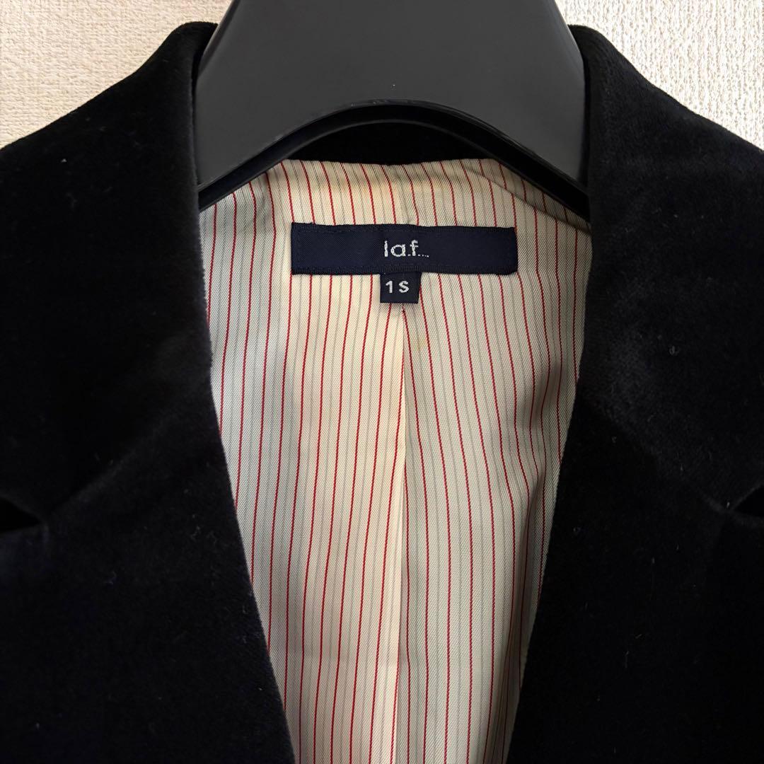 la.f ブラック ベルベットテーラードジャケット　Sサイズ