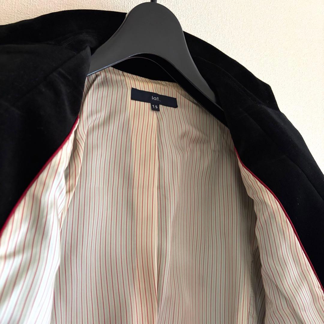 la.f ブラック ベルベットテーラードジャケット　Sサイズ